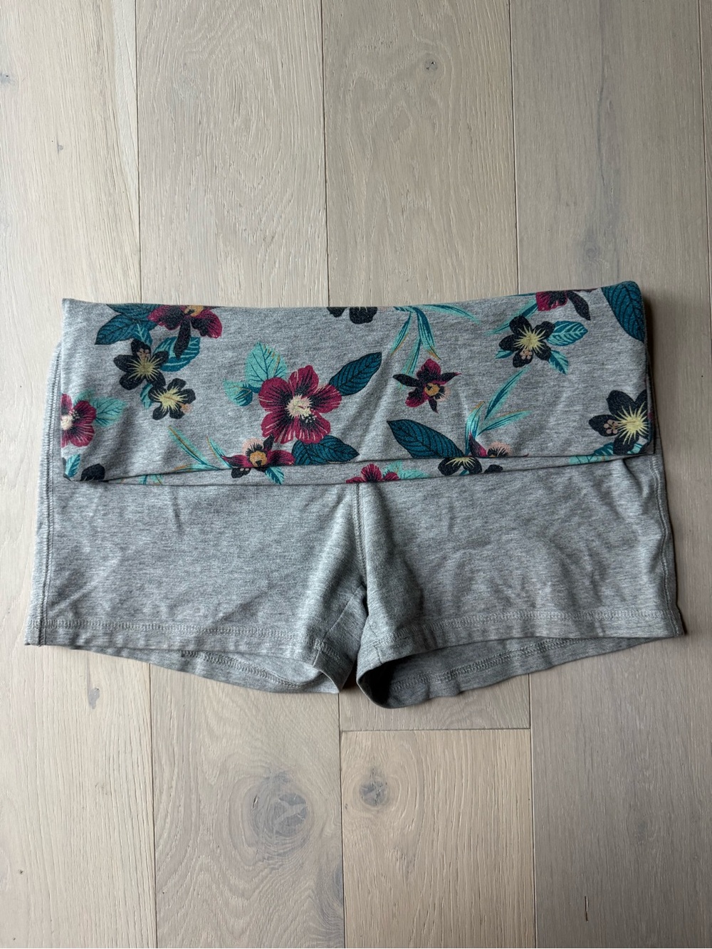 floral foldover shorts